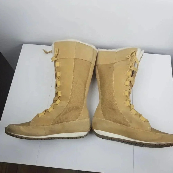 Timberland Grammercy Women's Tan Leather Lace-up Fur Lined Hiking Boots Sz 7.5M - Picture 5 of 16